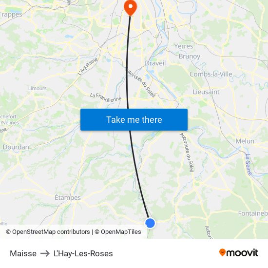 Maisse to L'Hay-Les-Roses map