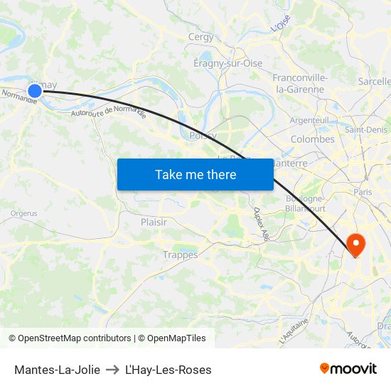 Mantes-La-Jolie to L'Hay-Les-Roses map