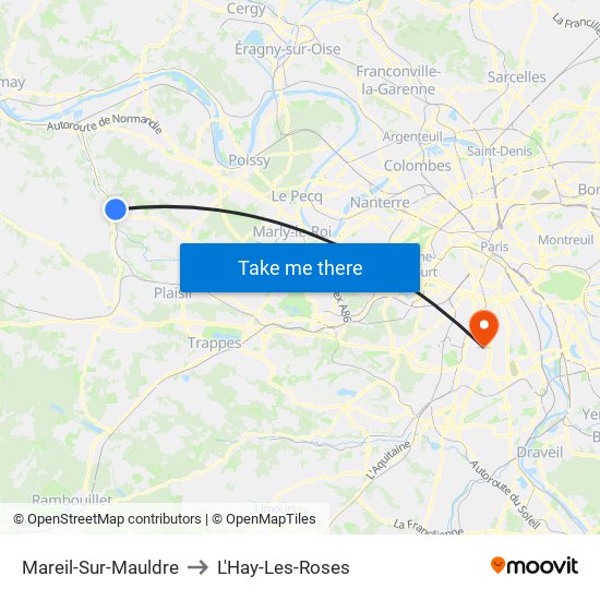 Mareil-Sur-Mauldre to L'Hay-Les-Roses map