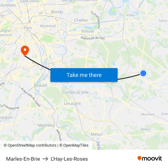 Marles-En-Brie to L'Hay-Les-Roses map