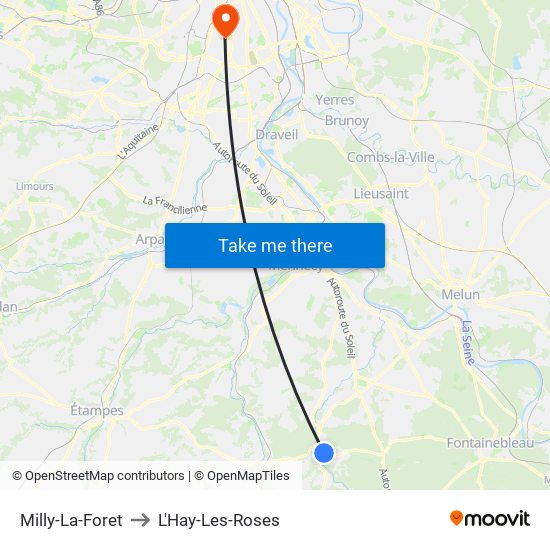 Milly-La-Foret to L'Hay-Les-Roses map