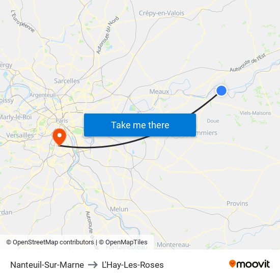 Nanteuil-Sur-Marne to L'Hay-Les-Roses map