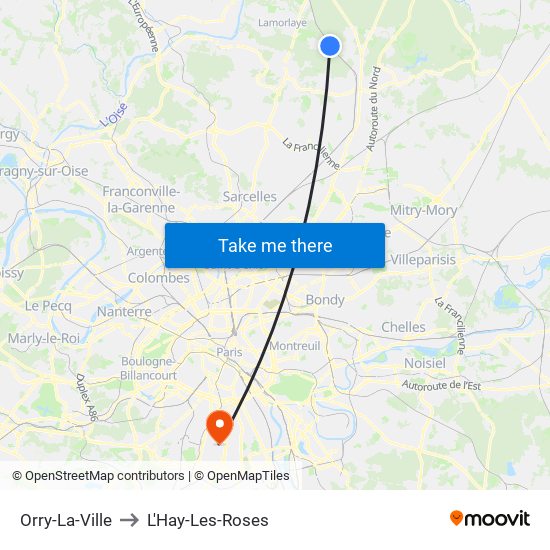 Orry-La-Ville to L'Hay-Les-Roses map
