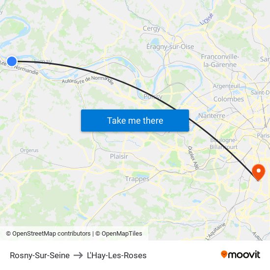 Rosny-Sur-Seine to L'Hay-Les-Roses map