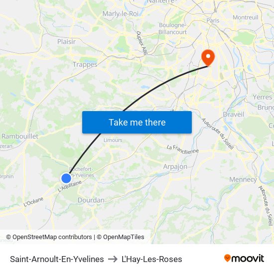 Saint-Arnoult-En-Yvelines to L'Hay-Les-Roses map