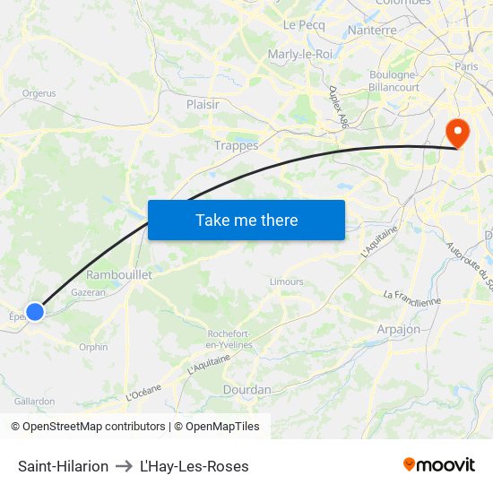 Saint-Hilarion to L'Hay-Les-Roses map