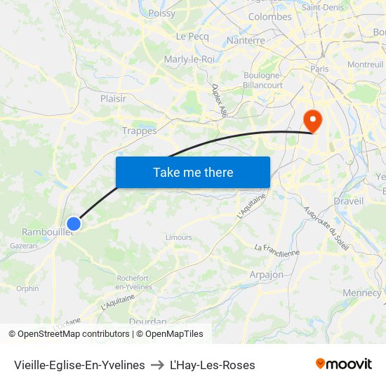 Vieille-Eglise-En-Yvelines to L'Hay-Les-Roses map