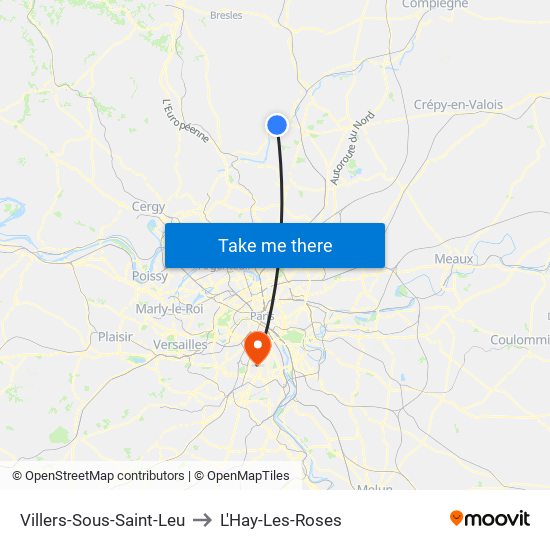 Villers-Sous-Saint-Leu to L'Hay-Les-Roses map