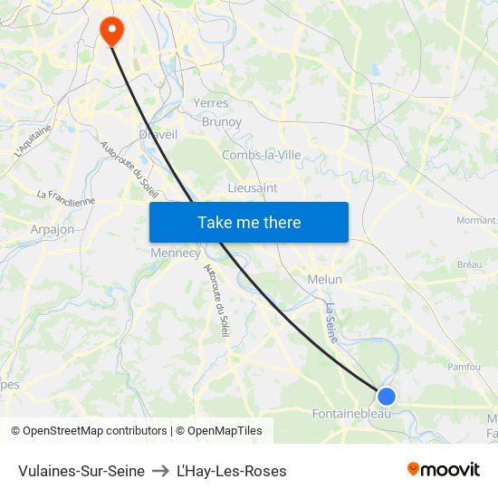 Vulaines-Sur-Seine to L'Hay-Les-Roses map