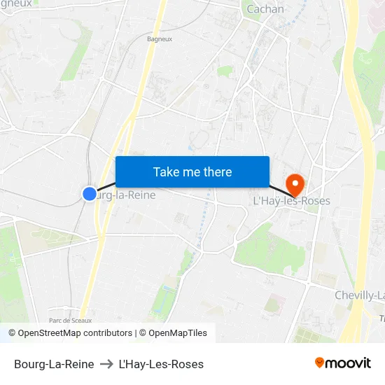 Bourg-La-Reine to L'Hay-Les-Roses map