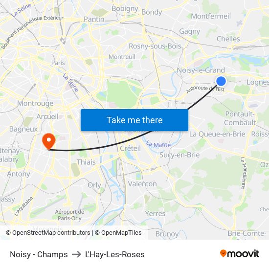 Noisy - Champs to L'Hay-Les-Roses map