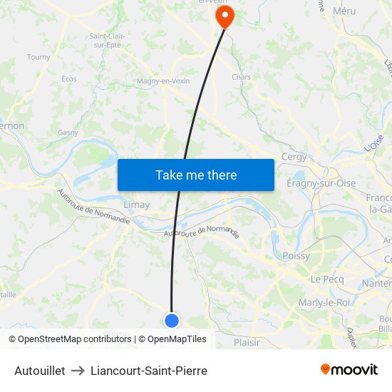 Autouillet to Liancourt-Saint-Pierre map