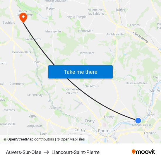 Auvers-Sur-Oise to Liancourt-Saint-Pierre map