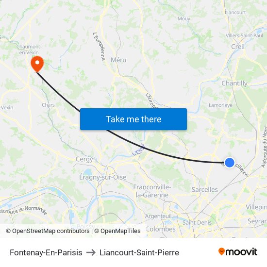 Fontenay-En-Parisis to Liancourt-Saint-Pierre map