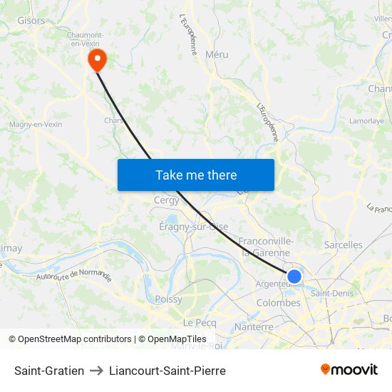 Saint-Gratien to Liancourt-Saint-Pierre map