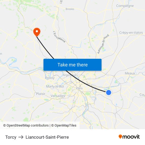 Torcy to Liancourt-Saint-Pierre map