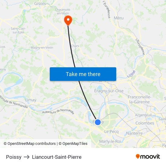 Poissy to Liancourt-Saint-Pierre map