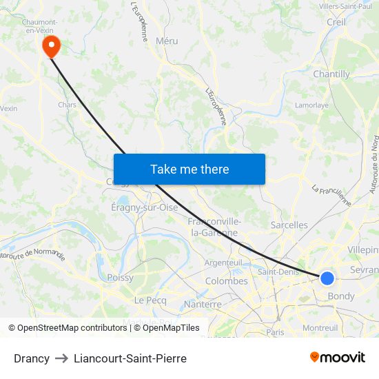 Drancy to Liancourt-Saint-Pierre map