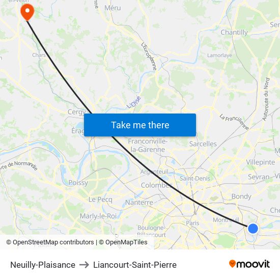 Neuilly-Plaisance to Liancourt-Saint-Pierre map