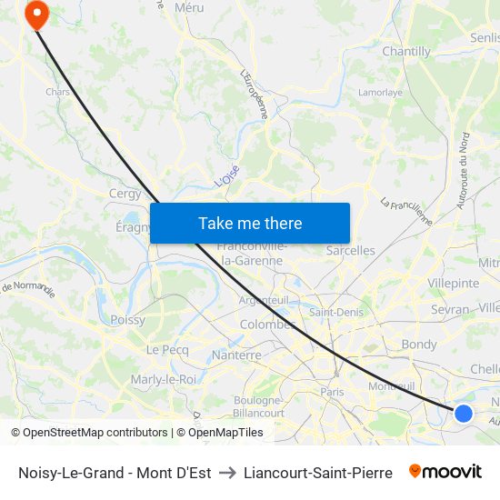 Noisy-Le-Grand - Mont D'Est to Liancourt-Saint-Pierre map