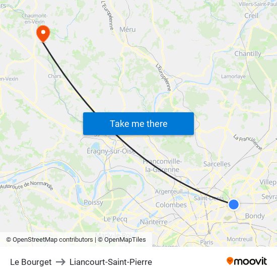 Le Bourget to Liancourt-Saint-Pierre map