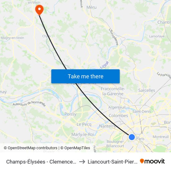 Champs-Élysées - Clemenceau to Liancourt-Saint-Pierre map