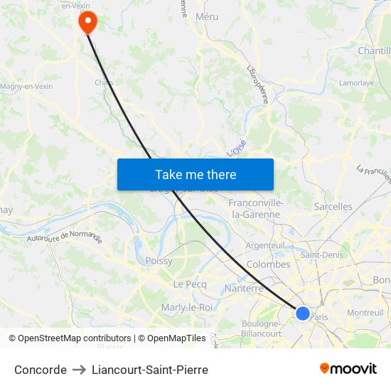 Concorde to Liancourt-Saint-Pierre map