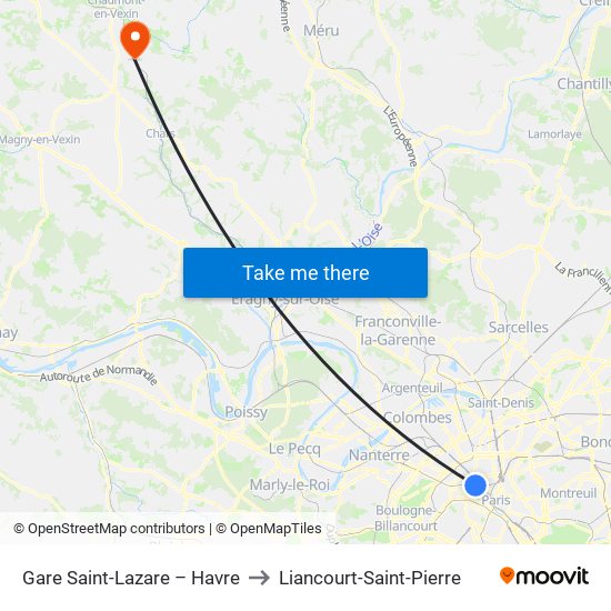 Gare Saint-Lazare – Havre to Liancourt-Saint-Pierre map