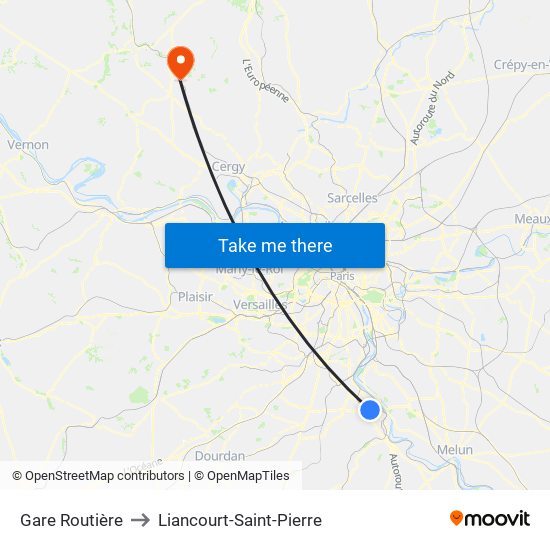 Gare Routière to Liancourt-Saint-Pierre map