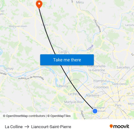 La Colline to Liancourt-Saint-Pierre map