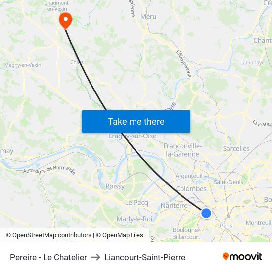 Pereire - Le Chatelier to Liancourt-Saint-Pierre map