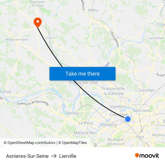 Asnieres-Sur-Seine to Lierville map