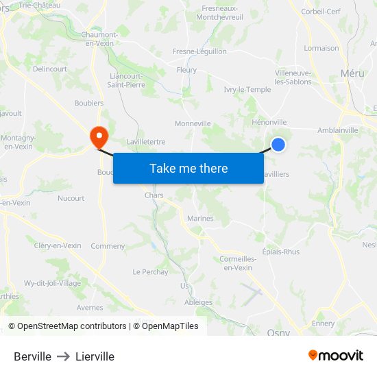 Berville to Lierville map