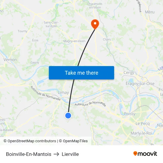 Boinville-En-Mantois to Lierville map