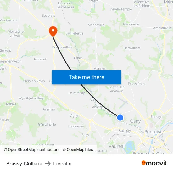 Boissy-L'Aillerie to Lierville map