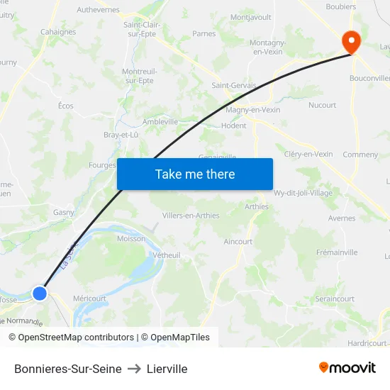 Bonnieres-Sur-Seine to Lierville map