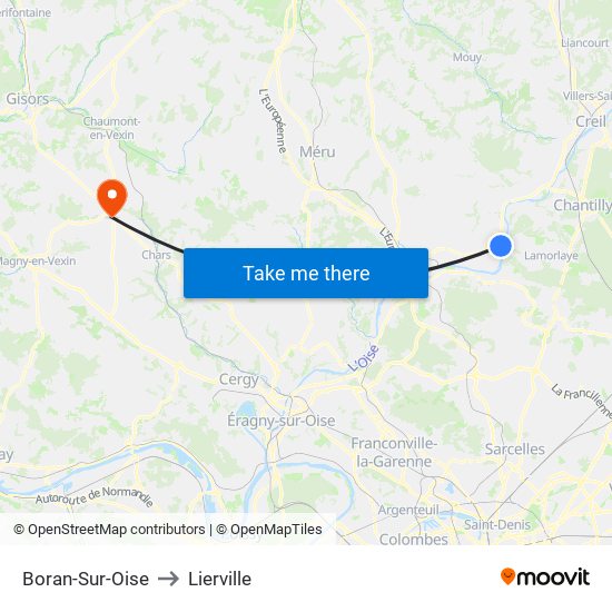 Boran-Sur-Oise to Lierville map