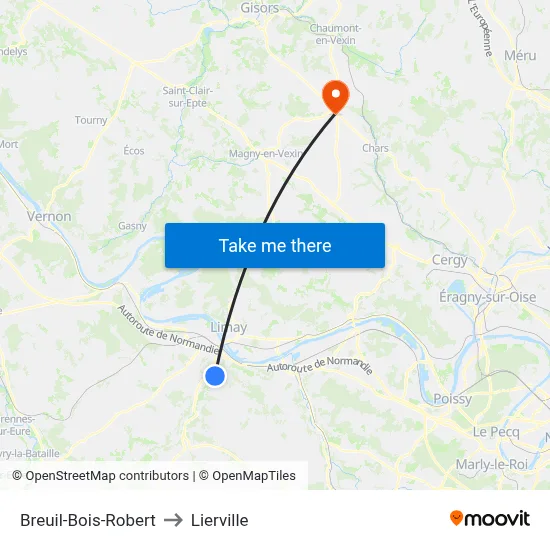 Breuil-Bois-Robert to Lierville map