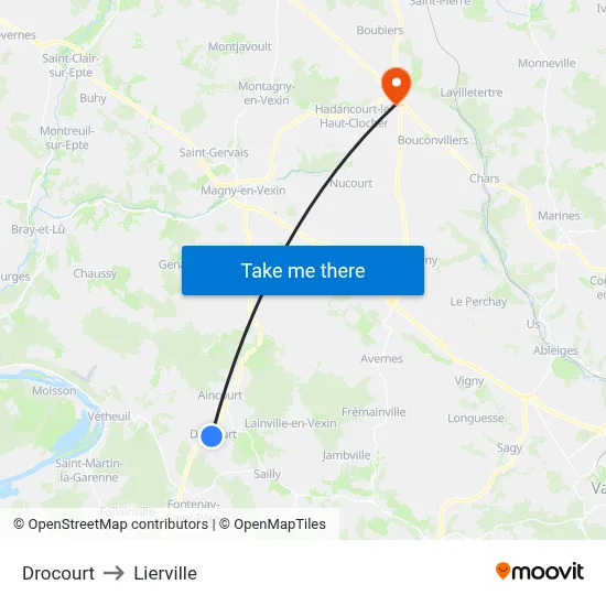 Drocourt to Lierville map