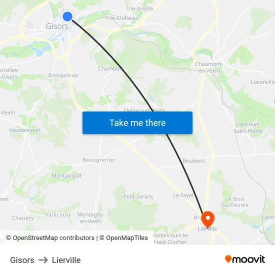 Gisors to Lierville map