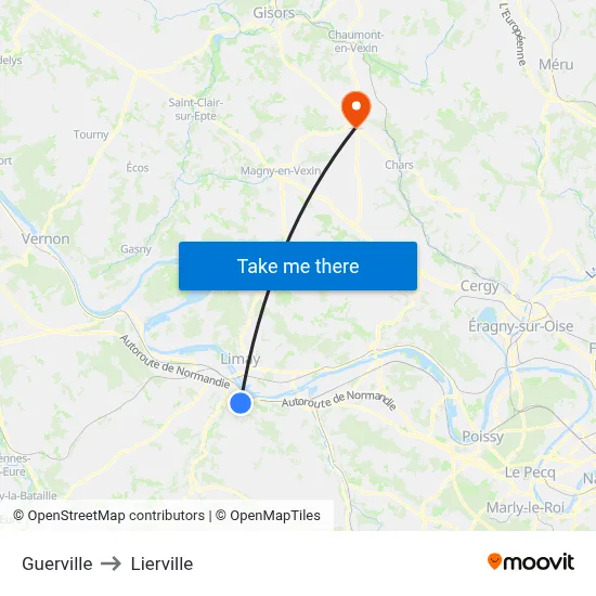 Guerville to Lierville map
