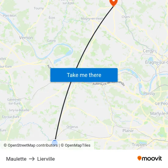 Maulette to Lierville map