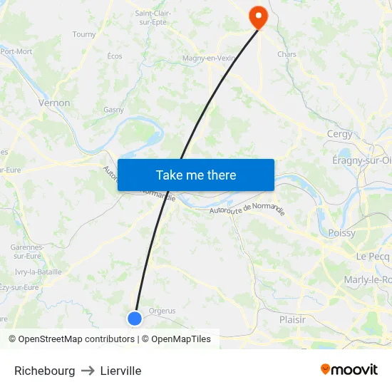 Richebourg to Lierville map