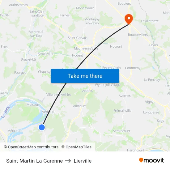 Saint-Martin-La-Garenne to Lierville map