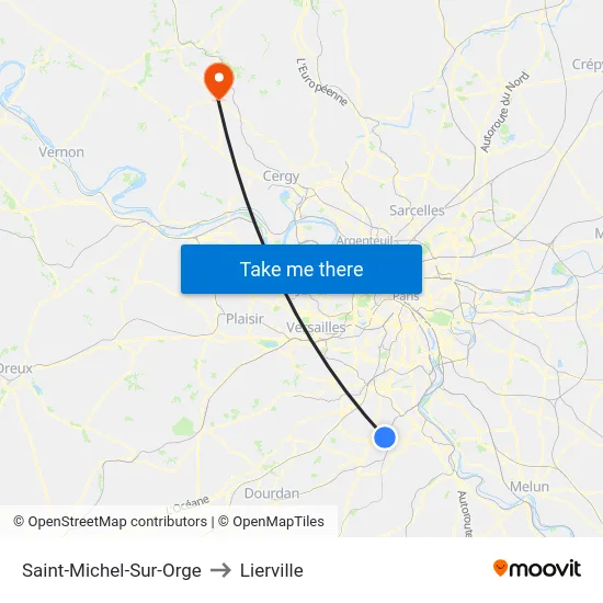Saint-Michel-Sur-Orge to Lierville map