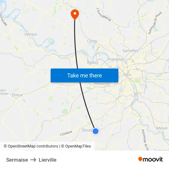Sermaise to Lierville map