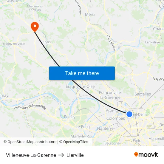 Villeneuve-La-Garenne to Lierville map