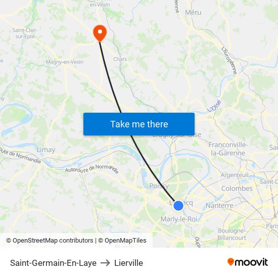 Saint-Germain-En-Laye to Lierville map