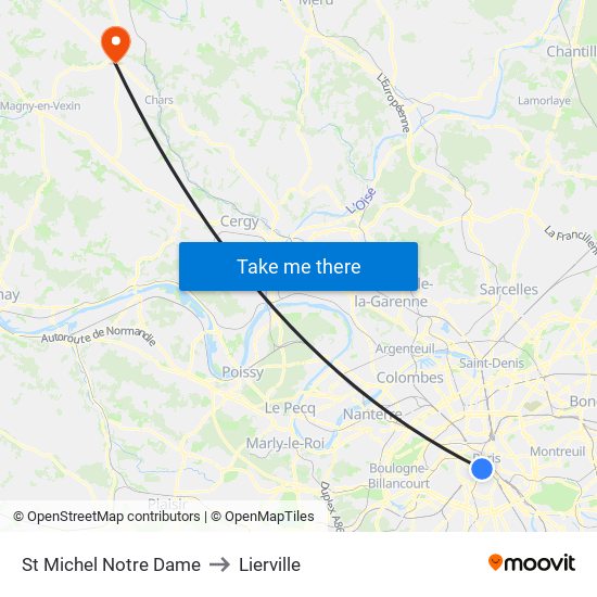 St Michel Notre Dame to Lierville map