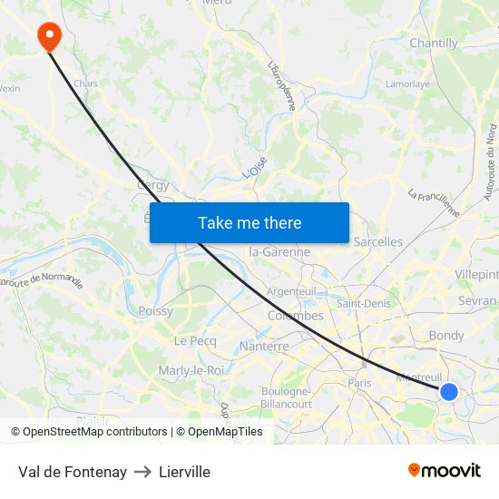 Val de Fontenay to Lierville map